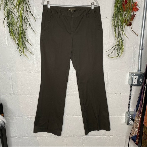 Tommy Bahama Olive Green Wide Leg Chino Khaki Trousers Size 10 - Picture 1 of 8